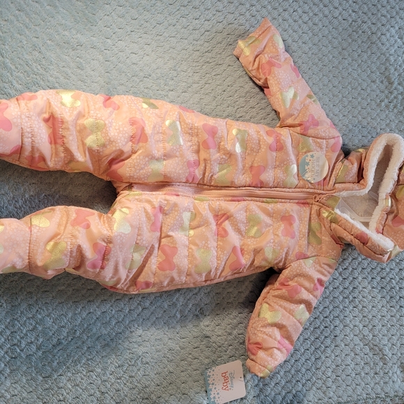 NEW Disney Minnie Mouse Fleece Snowsuit with Ears 3-6 months-NWT - Picture 7 of 16